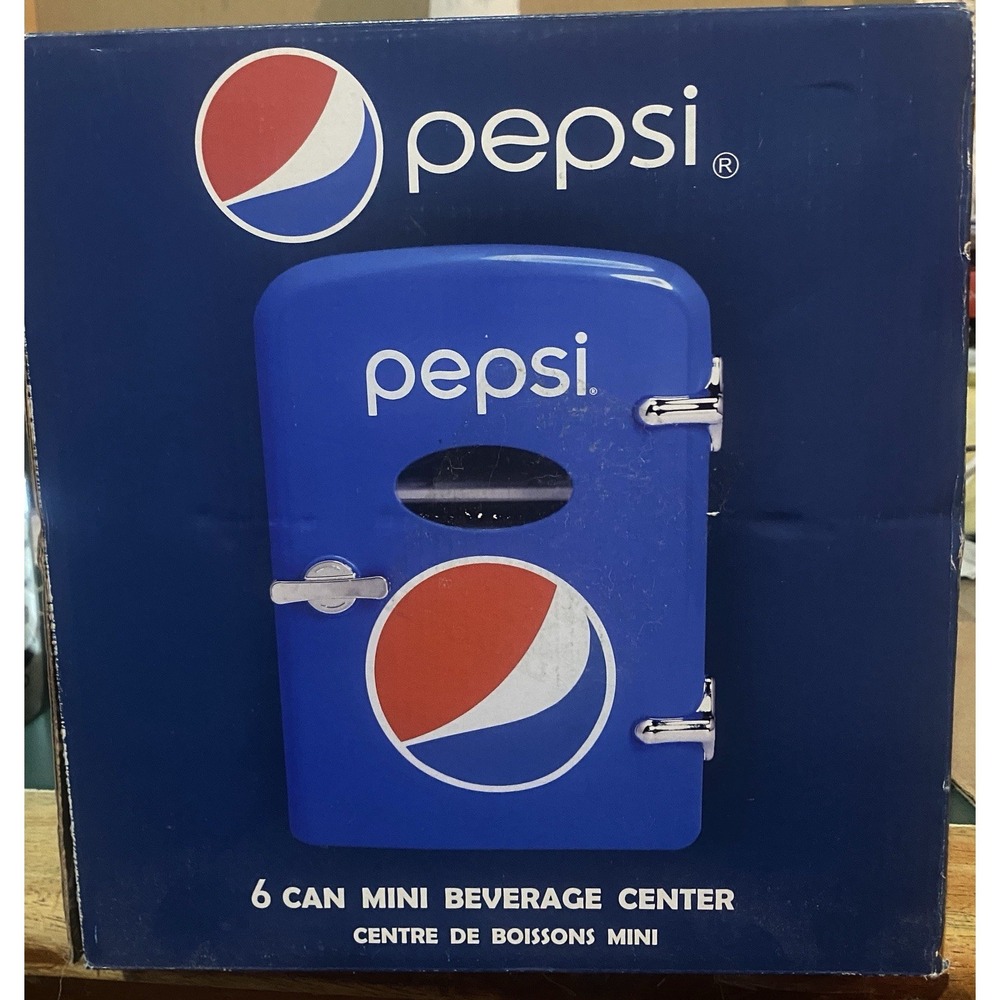 Pepsi 6-Can Mini Fridge Portable Beverage Center MIS133PEP Cooler Blue NEW